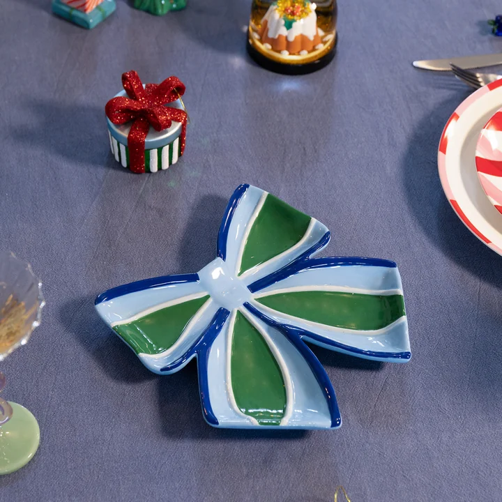 & klevering - Ribbon Coupe décorative, 22 x 22 cm, bleu / multicolore