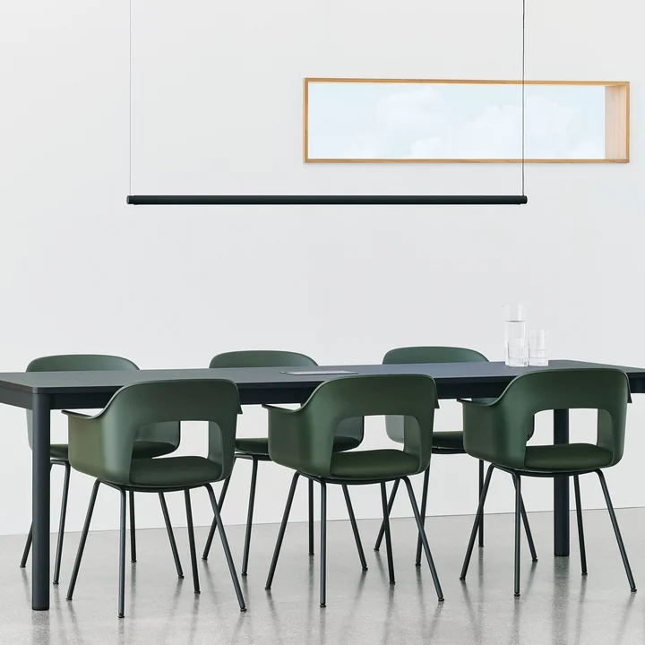 HAY - Layout 211 Chaise avec accoudoirs, noir / bottle green