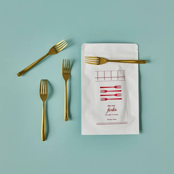 Nicolas Vahé - Cake Fourchette à gâteau, antikgold-finish (set de 4)