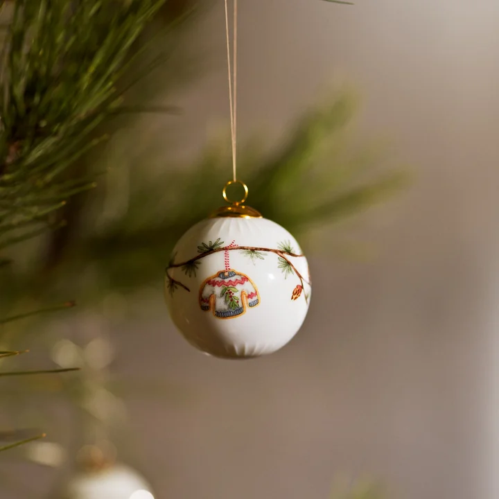 Kähler Design - Hammershøi Boule de Noël, blanche avec décoration 2025