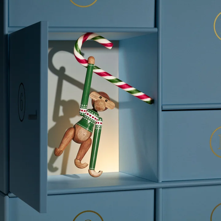 Kay Bojesen - Singe en bois, Christmas Jumper 2025, petit, bois de limba / teck/ vert