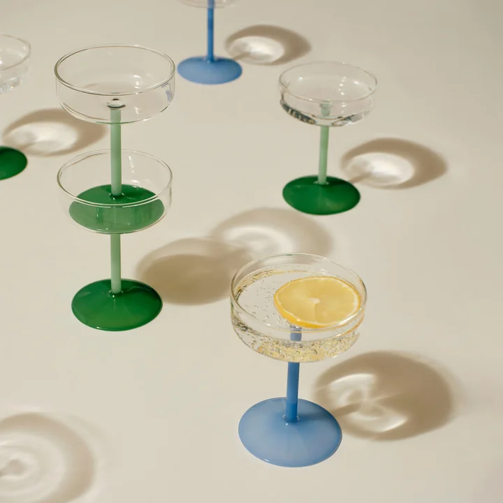 HAY - Tint Coupe à cocktail, transparent / jade