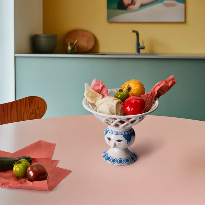 Bjørn Wiinblad - Dora coupe à fruits sur pied, Ø 25 cm, bleu