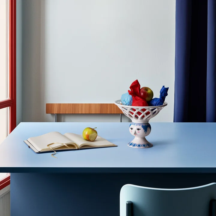 Bjørn Wiinblad - Dora Coupe à fruits sur pied, Ø 25 cm, bleu