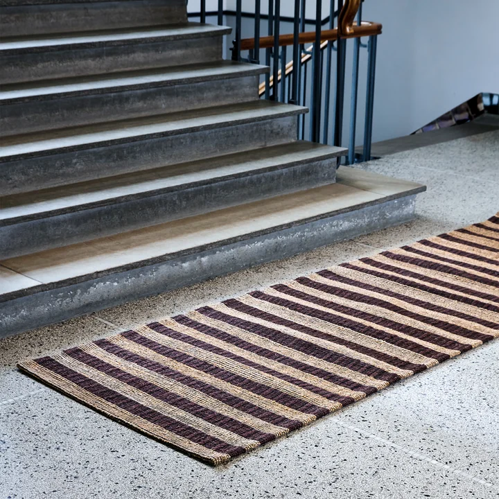 House Doctor - Block Tapis, 90 x 300 cm, naturel / marron