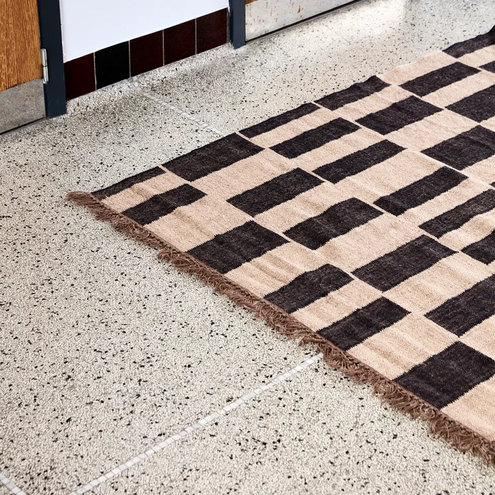 House Doctor - Graph Tapis, 160 x 230 cm, naturel / noir