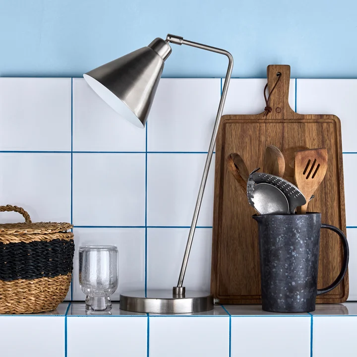 House Doctor - Game Lampe de table, finition argentée brossée