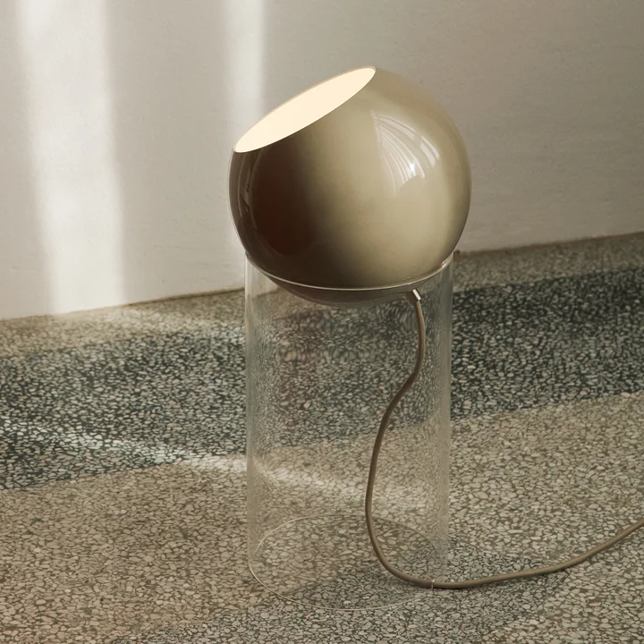 & Tradition - Topan VP14 lampe de sol, H 46,5 cm, transparent / gris-beige