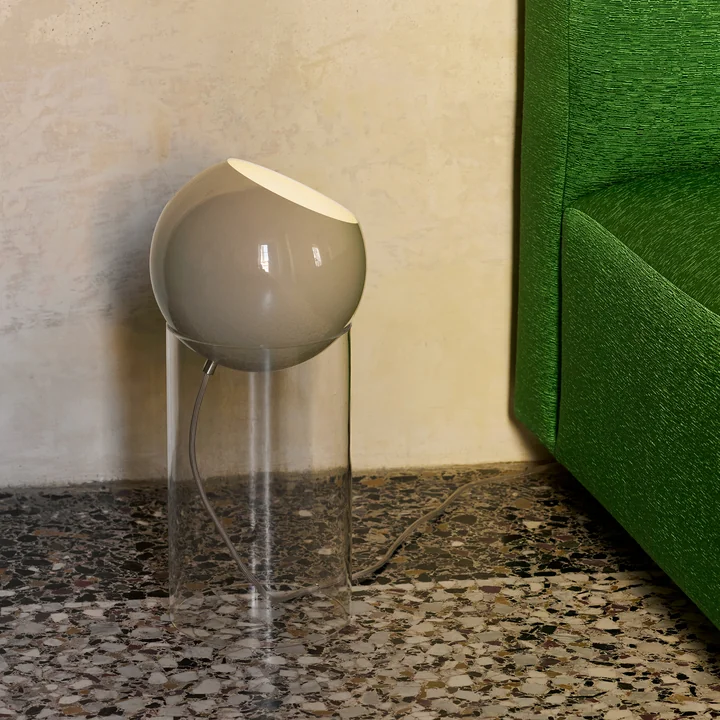 & Tradition - Topan VP14 lampe de sol, H 46,5 cm, transparent / gris-beige