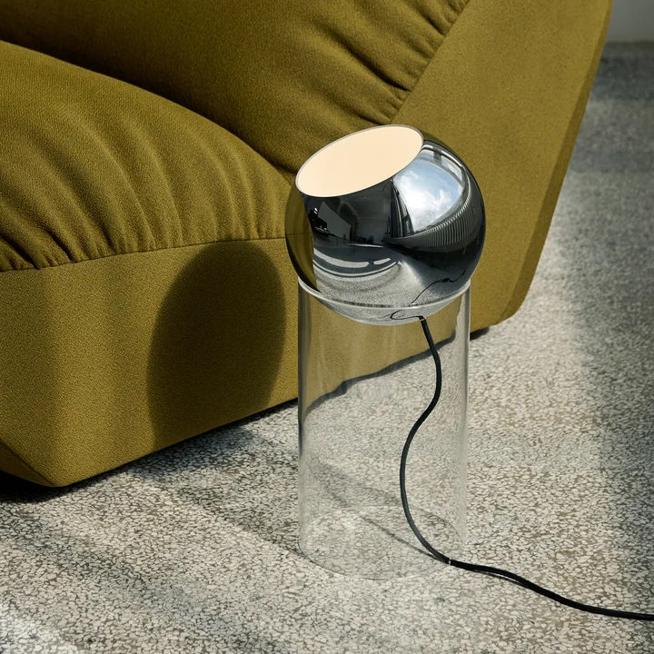 & Tradition - Topan VP14 lampe de sol, H 46,5 cm, transparent / chromé