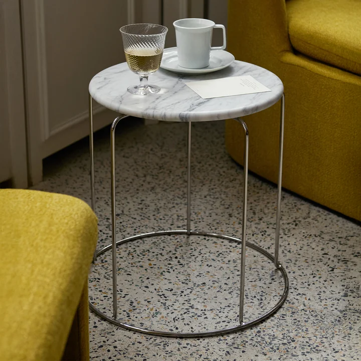 & Tradition - Wire VP11 Plateau de table, Ø 38 cm, marbre (Bianco Carrara)