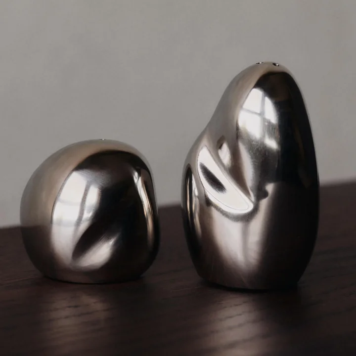 Ferm Living - Orevo Salière et poivrière, acier inoxydable (lot de 2)