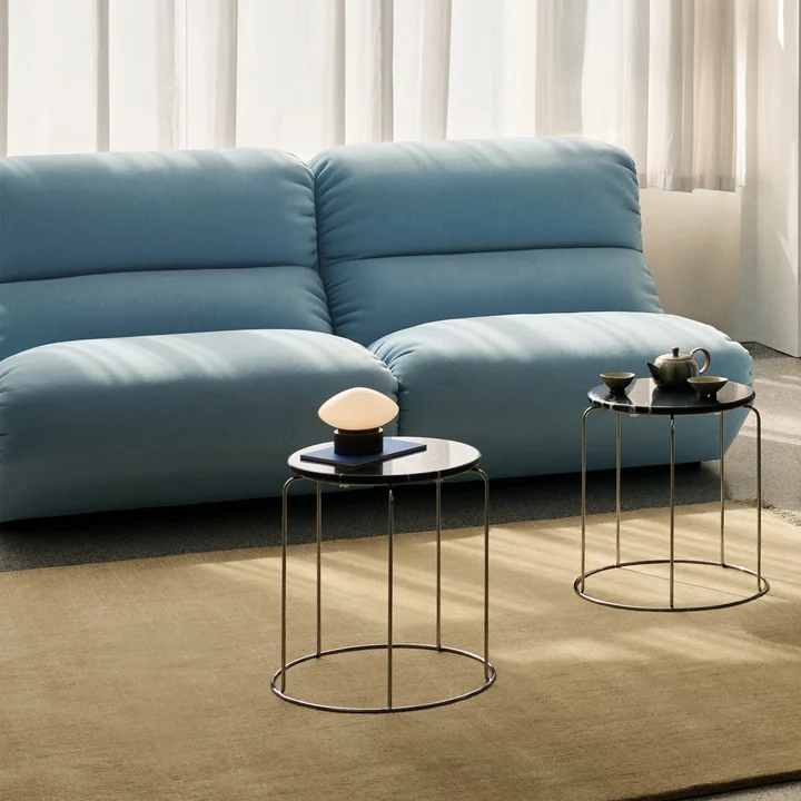 & Tradition - Hi Lo Canapé 2 places, configuration A, bleu (tissu Kvadrat Gentle 0733)