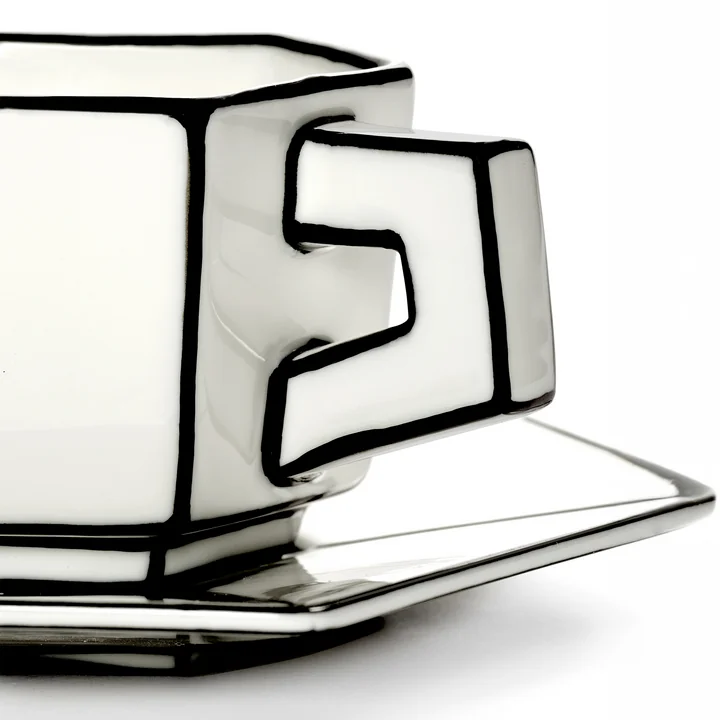 Serax - Carte Blanche Tasse à expresso avec soucoupe, blanc / noir