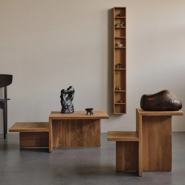 Ferm Living - Distinct Table basse et table d'appoint, chêne huilé