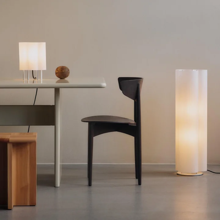 Ferm Living - Boe lampe de table et lampadaire, argent / nature