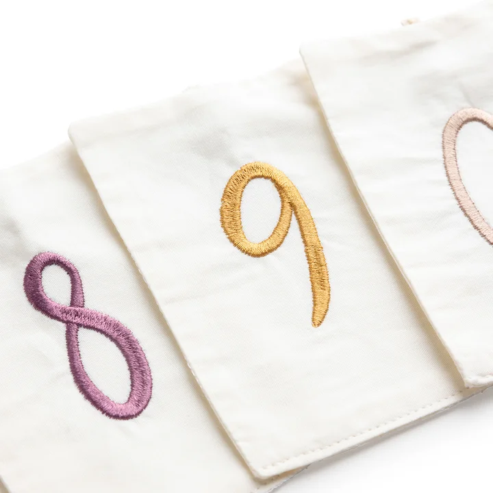 Sebra - Drapeau d'anniversaire fanion, chiffres 0-9, multicolore