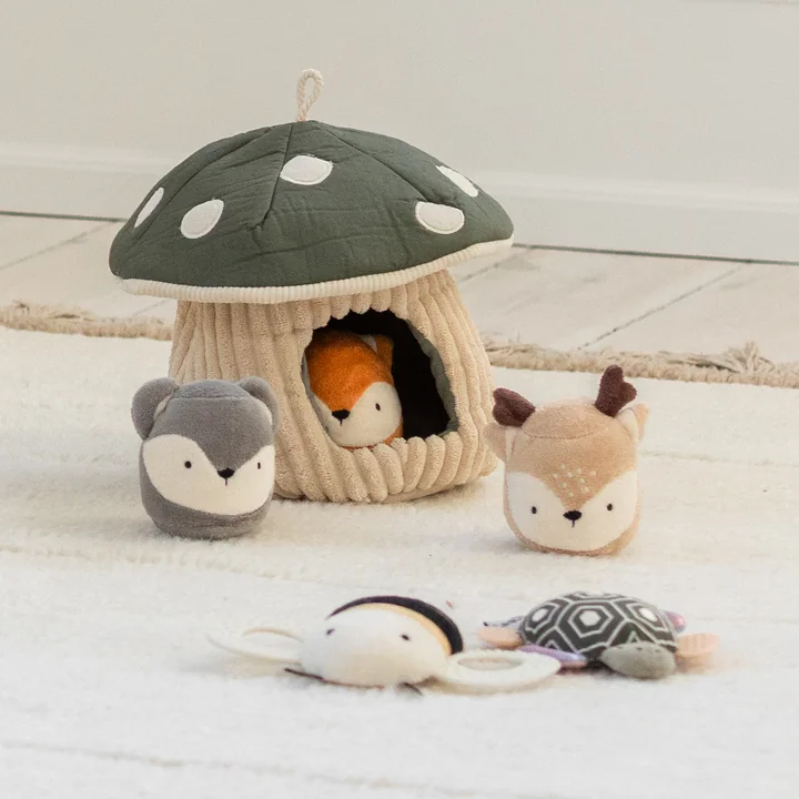 Sebra - Jouet d'activité Cache-cache, champignon, multicolore