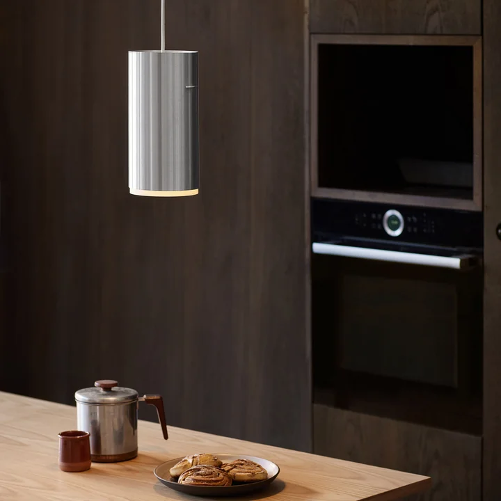 Moebe - Tube Lampe suspendue, large / aluminium brossé