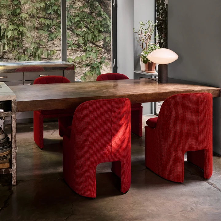 & Tradition - Loafer SC106 Dining Chair, rouge (Tissu Kvadrat Sisu 0655)