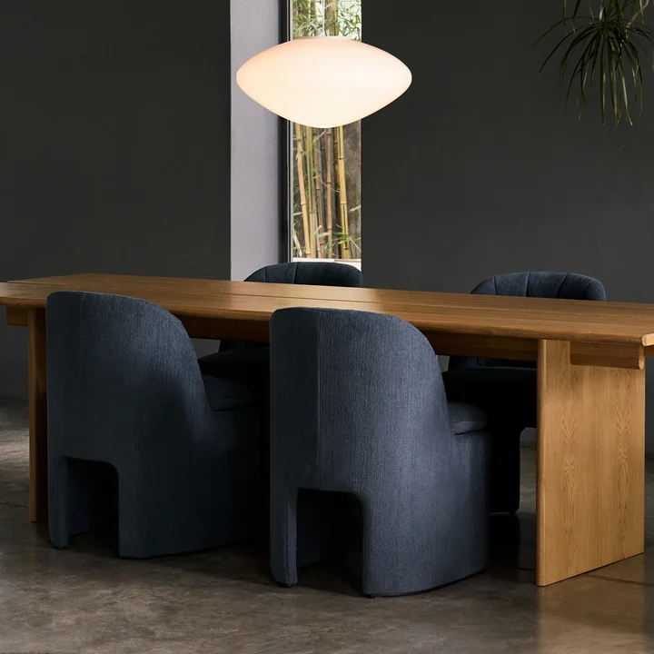 & Tradition - Loafer SC106 Dining Chair, gris (Tissu Kvadrat Cifrado 0771)