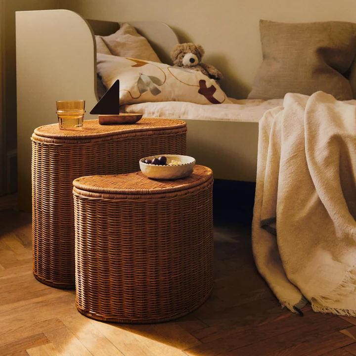 Ferm Living - Panier de rangement Willora, naturel (lot de 2)