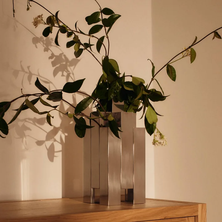 Ferm Living - Tessera 3 x 3 Vase, acier inoxydable