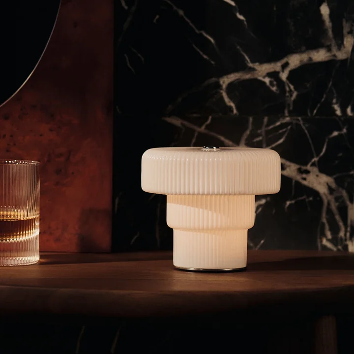 Ferm Living - Ripple Lampe LED à accu, blanche