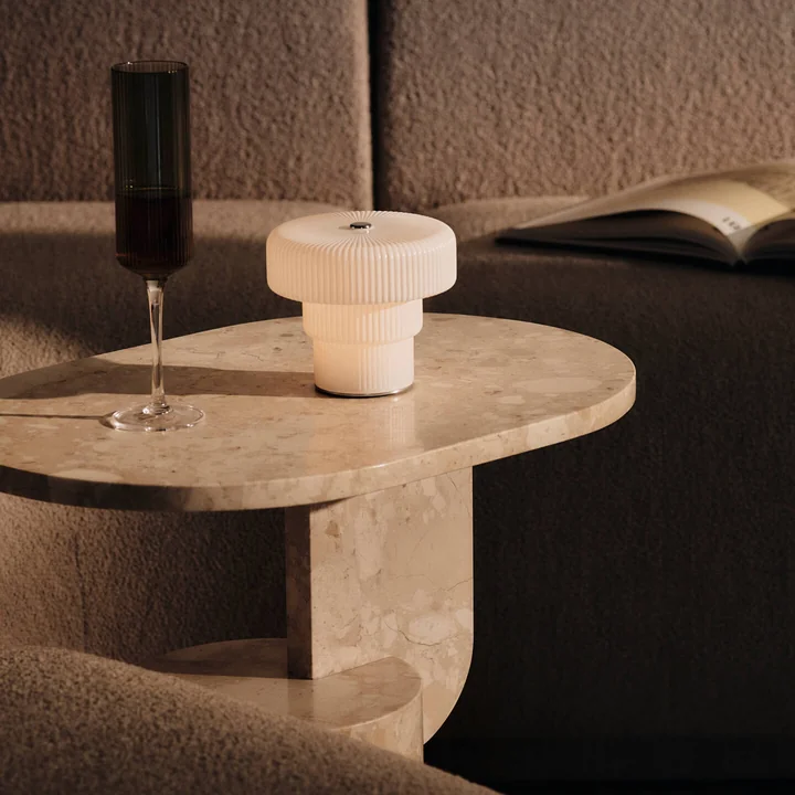 Ferm Living - Ripple Lampe LED à accu, blanche