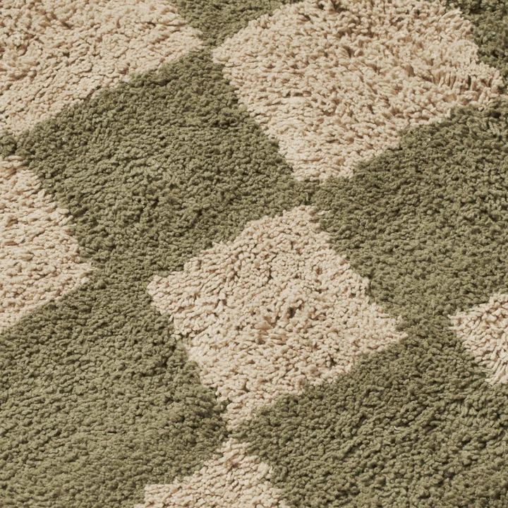 Ferm Living - Mara Tapis pour enfants, 150 x 80 cm, elm green / warm sand