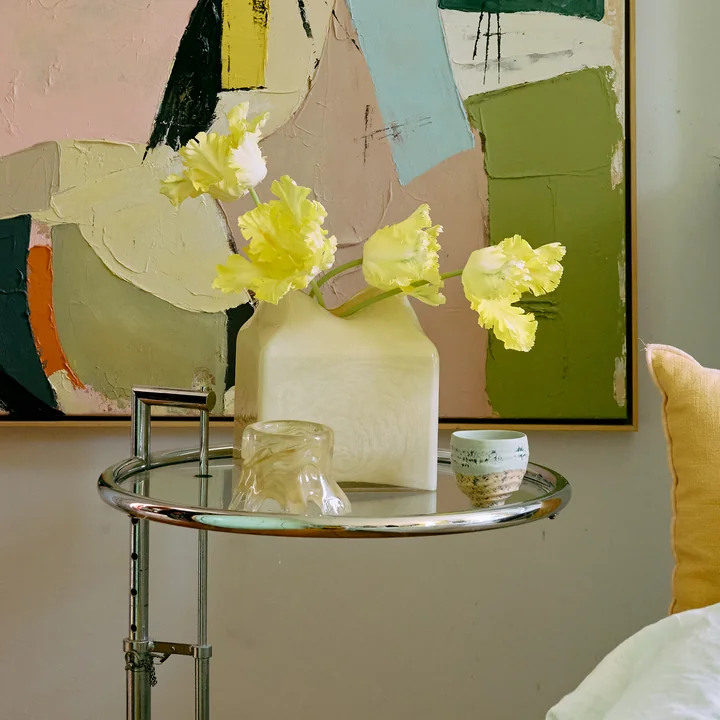 HKliving - Forma Vase en verre, cream