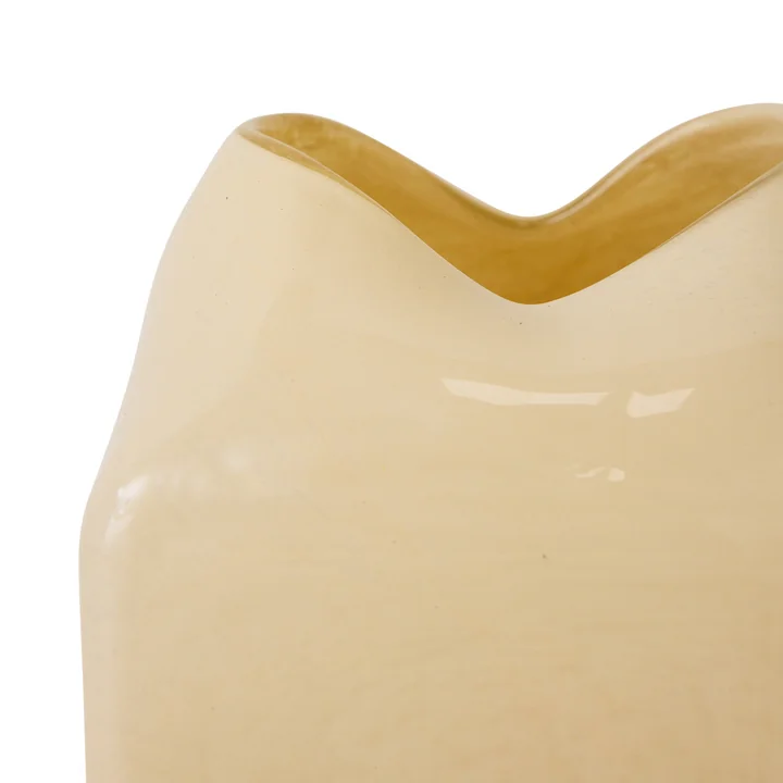 HKliving - Forma Vase en verre, cream