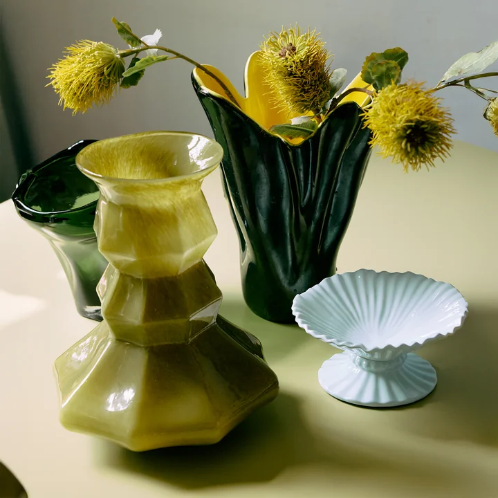 HKliving - Silhouette Vase en verre, vert