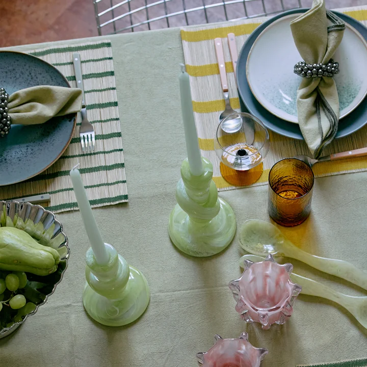 HKliving - Knotted Porte-bougie, vert