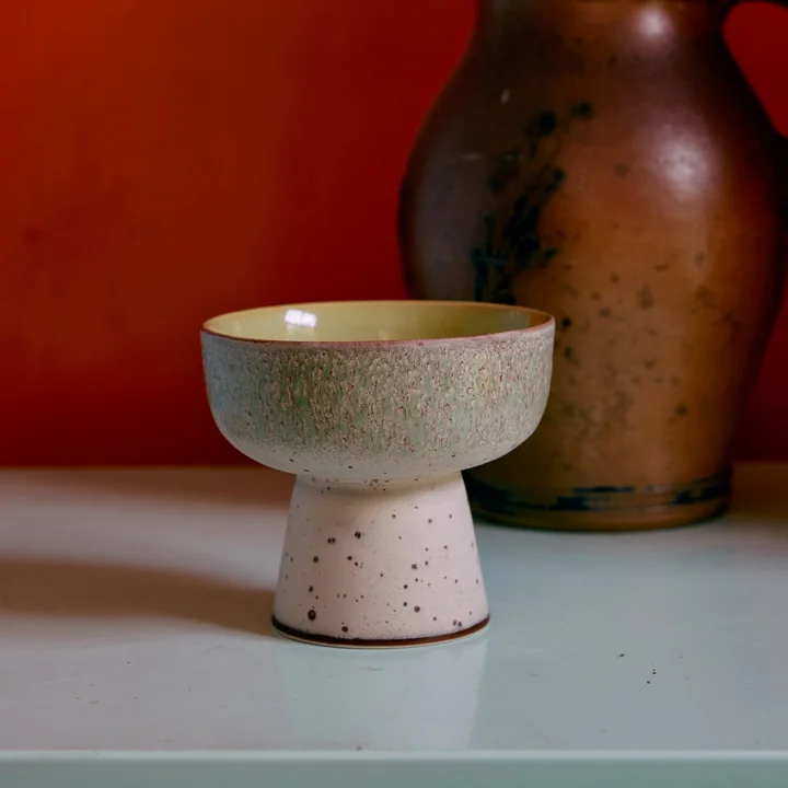 HKliving - 70's Coupe à tapas avec pied, Ø 12,5 cm, slush