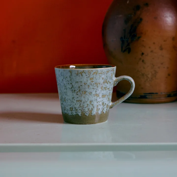 HKliving - 70's Tasse à cappuccino, 300 ml, verdigris