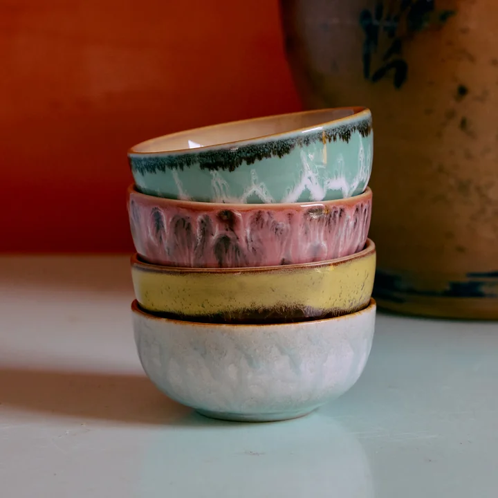 HKliving - 70's Bol, XS Bowls, Ø 8,3 cm, modernist (set de 4)