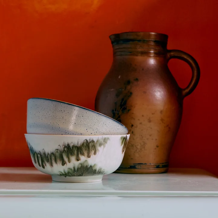 HKliving - 70's Bol Ramen, Ø 19 cm, minimalism (set de 2)