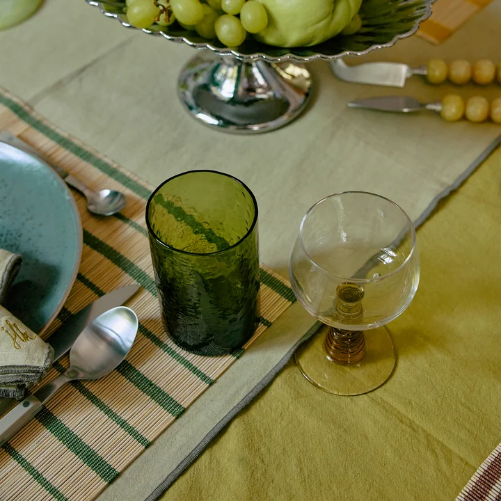 HKliving - Tube Verre, H 12 cm / 400 ml, olive