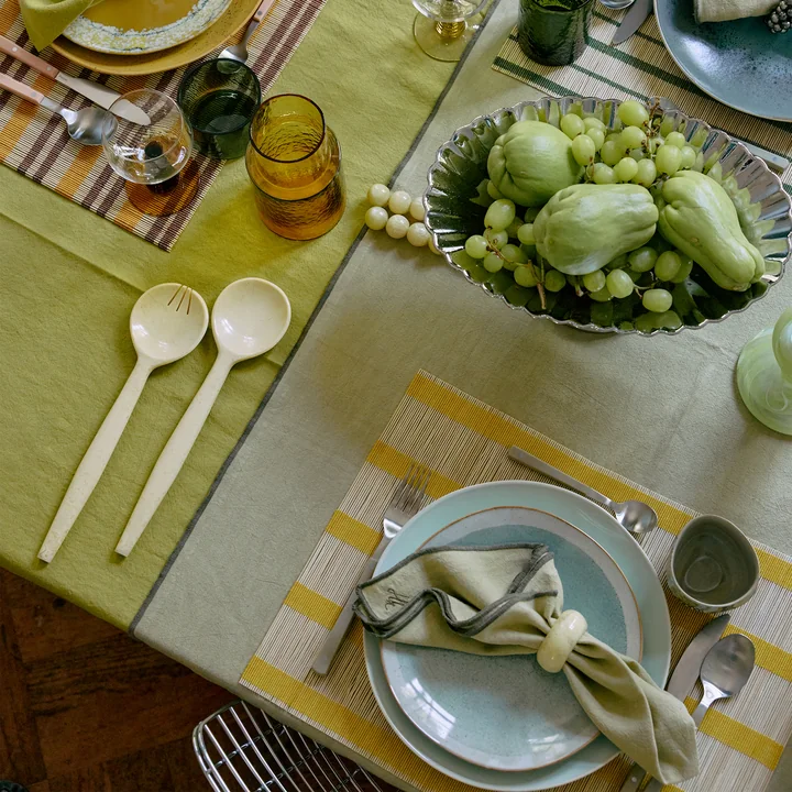 HKliving - Set de couverts à salade, vanilla (2 pcs.)