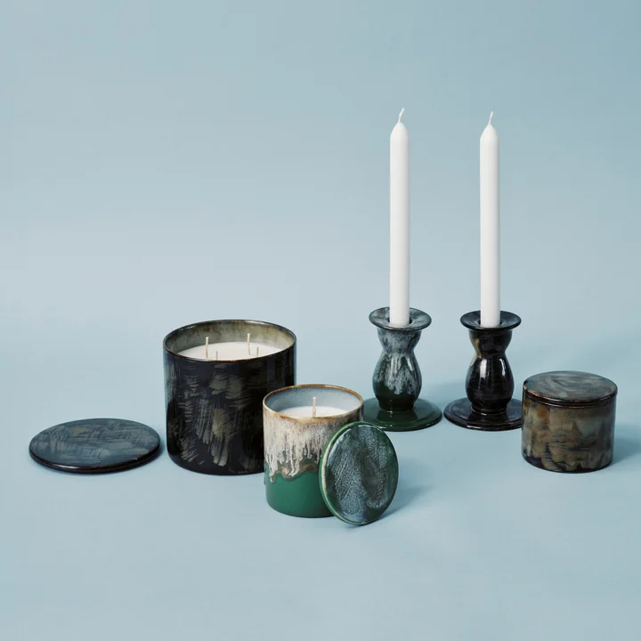 Serax - Terres de rêves Bougeoir, H 10,5 cm, vert et bleu foncé