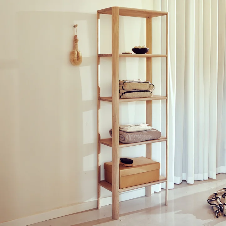 Form & Refine - Leaf Étagère, 0.5 x 5, chêne huilé blanc