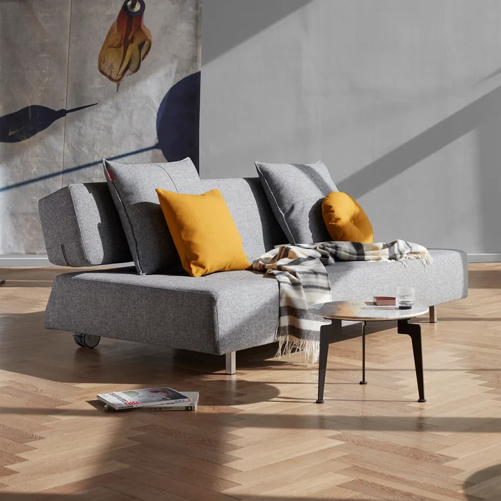 Innovation Living - Long Horn Deluxe Excess Canapé-lit, 210 x 114 cm, gris (565 Twist Granite )