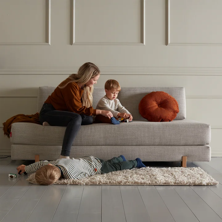 Innovation Living - Sigmund Drip Canapé-lit, 200 x 84 cm, chêne / naturel (579 Kenya Gravel )