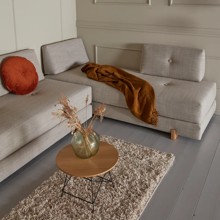 Innovation Living - Sigmund Drip Canapé-lit, 200 x 84 cm, chêne / naturel (579 Kenya Gravel )