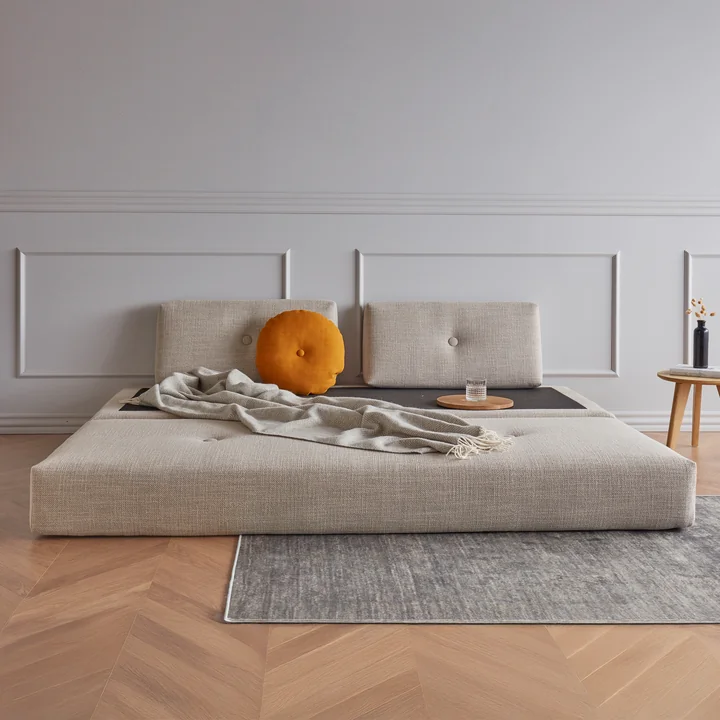 Innovation Living - Sigmund Drip Canapé-lit, 200 x 84 cm, chêne / naturel (579 Kenya Gravel )