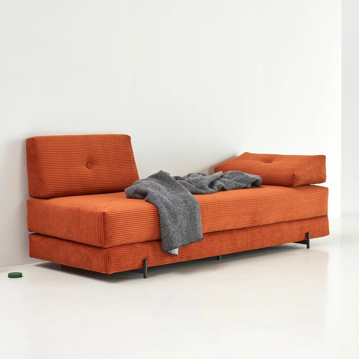 Innovation Living - Sigmund Indu Canapé-lit, 200 x 84 cm, burnt orange (595 Corduroy)
