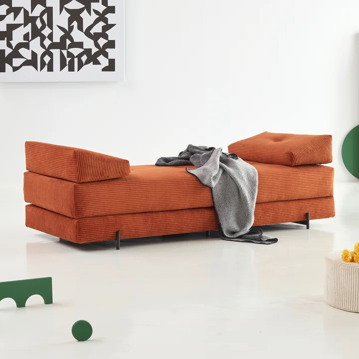 Innovation Living - Sigmund Indu Canapé-lit, 200 x 84 cm, burnt orange (595 Corduroy)