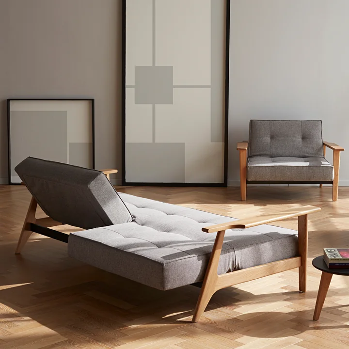Innovation Living - Splitback Frej Canapé-lit, 232 x 99 cm, gris (521 Mixed Dance )