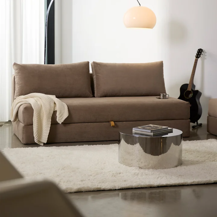 Innovation Living - Tin Drum Table d'appoint, Ø 60 x 30 cm, chrome